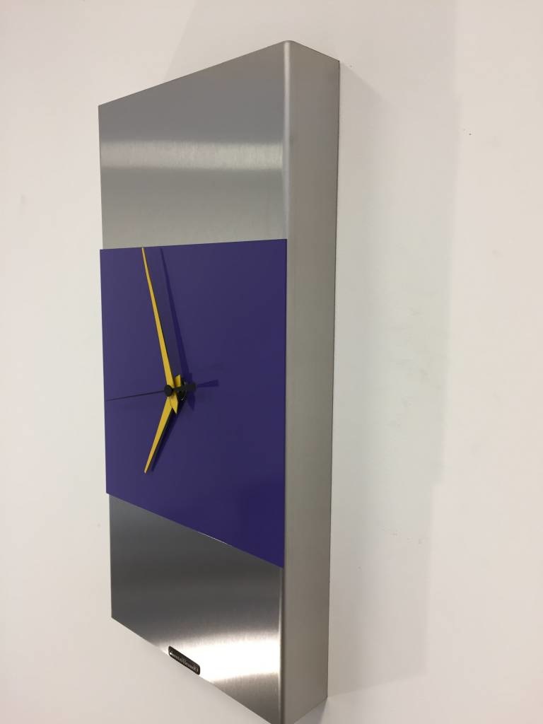 ChantalBrandO Design - Wall clock Extravaganza Purple & Yellow Pointer