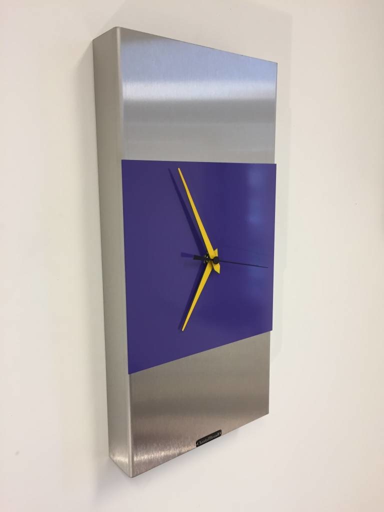 ChantalBrandO Design - Wall clock Extravaganza Purple & Yellow Pointer