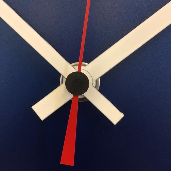 ChantalBrandO Design - Wall clock Rapsodie in Blue & Red Modern Dutch Design