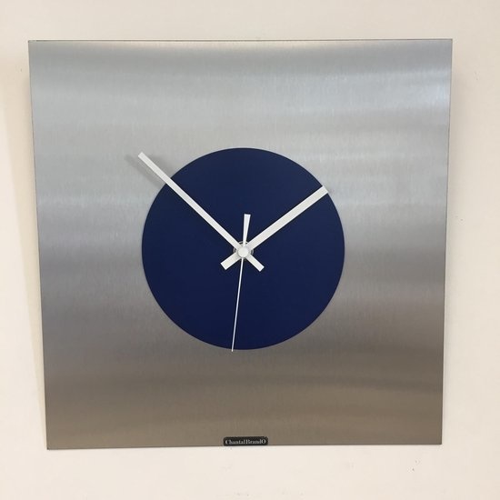 ChantalBrandO Design - Wall clock The Square - Rapsodie in Blue - Modern Dutch Design