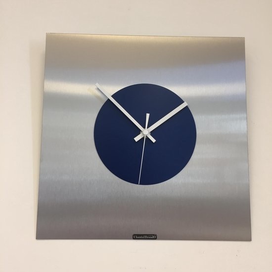 ChantalBrandO Design - Wall clock The Square - Rapsodie in Blue - Modern Dutch Design