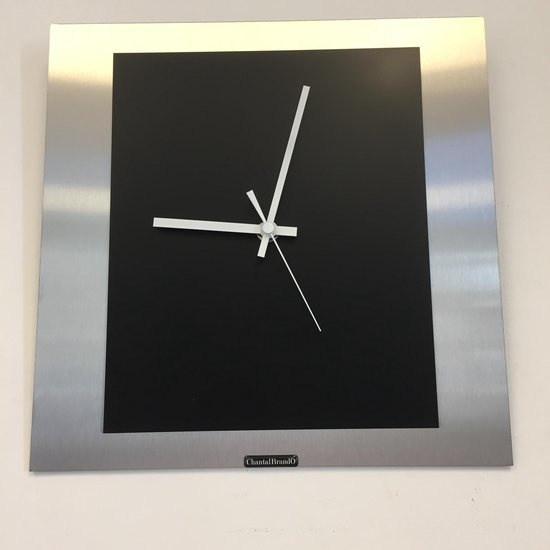 ChantalBrandO Design - Wall clock The Square Black -Modern Dutch Design