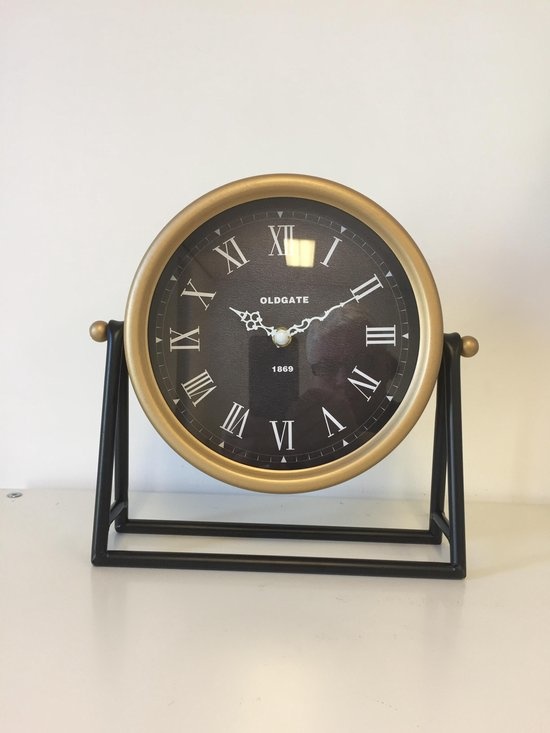 NiceTime Design - Tafelklok BLACK & GOLD INDUSTRIEEL MODERN DESIGN