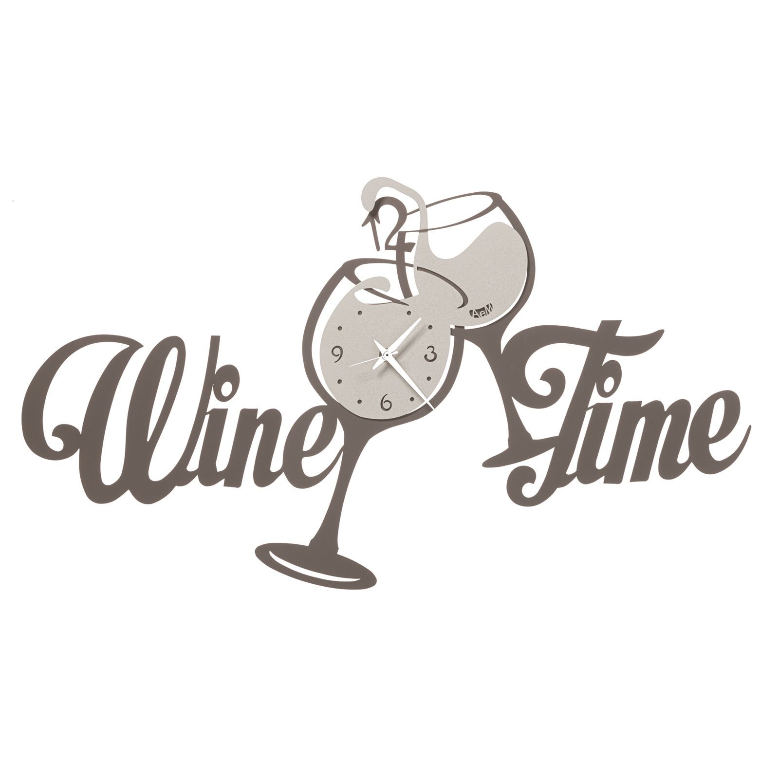 Arti & Mestieri Design - Wall clock Italian Design Wine Time 3409 C192 Black/Red