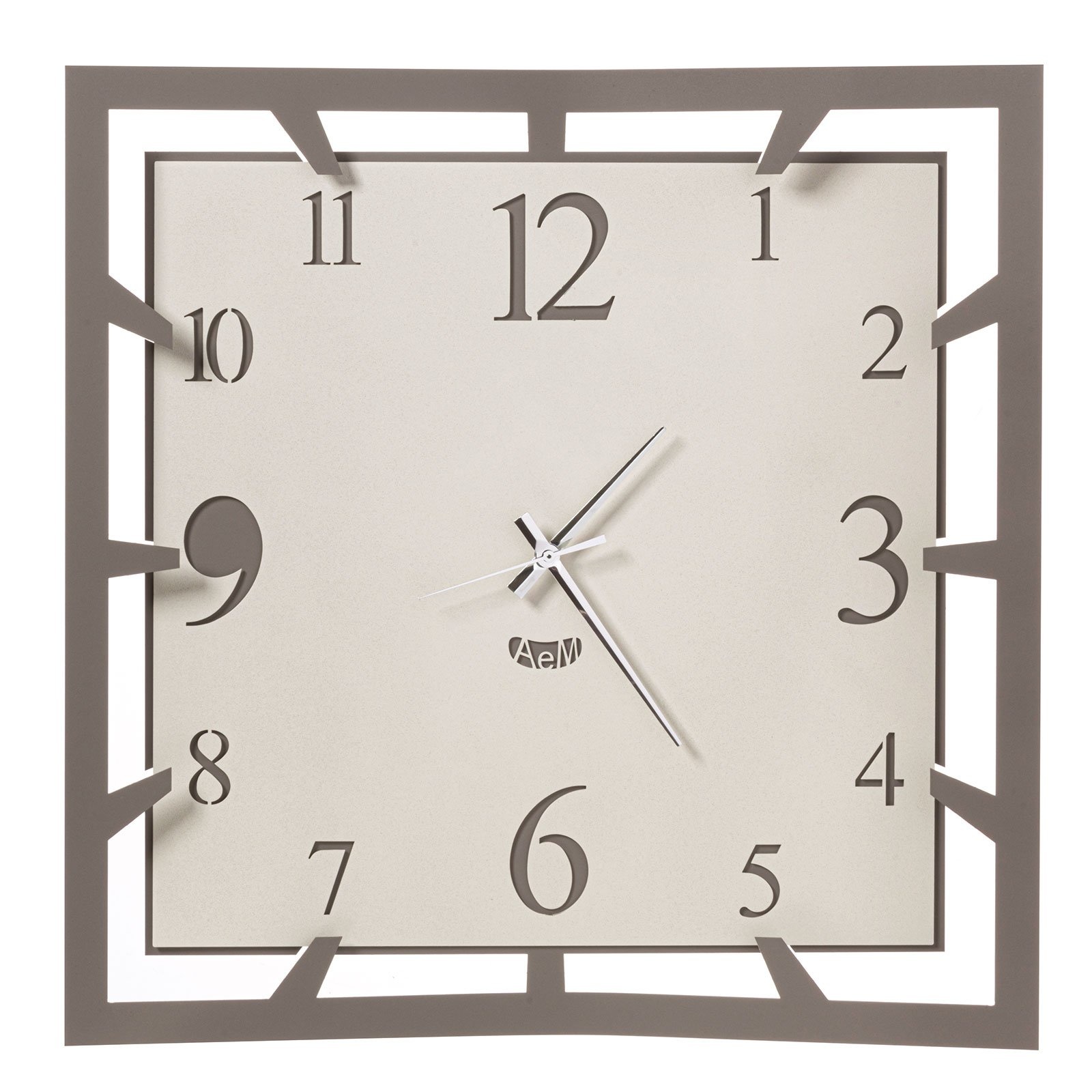 Arti & Mestieri Design - Wall clock Italian design large square black/white - 50 cm