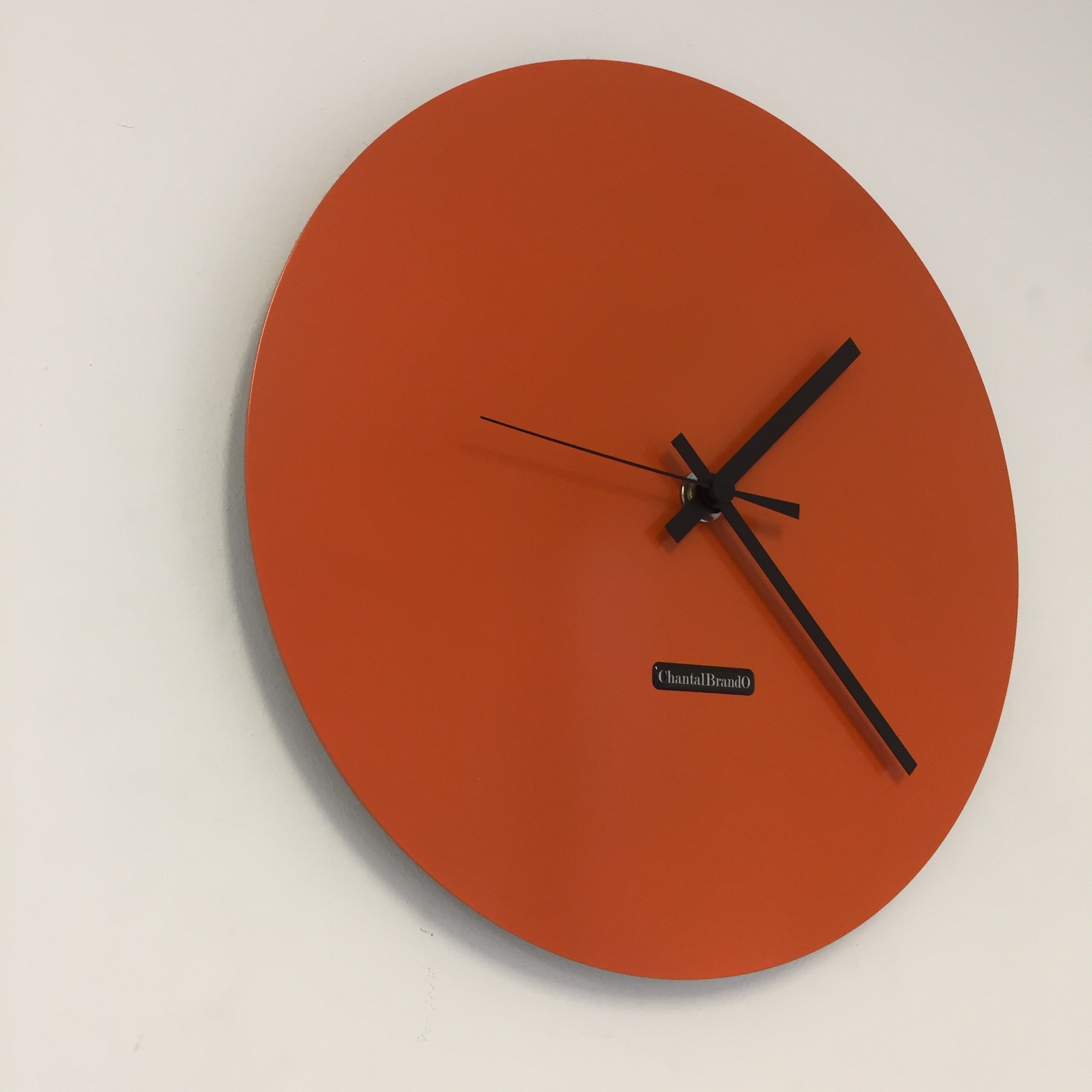 Klokkendiscounter Design - Orange wall clock stainless steel