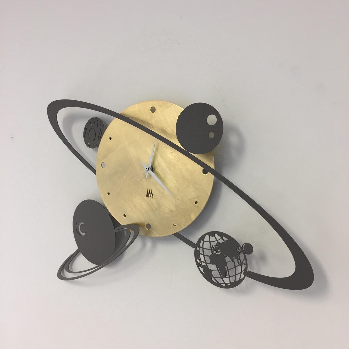 Arti & Mestieri Design - A&M collection - Silent timepiece - Handmade - Metal - 50 x 36cm - Wall clock Modern Italian Design Solar System