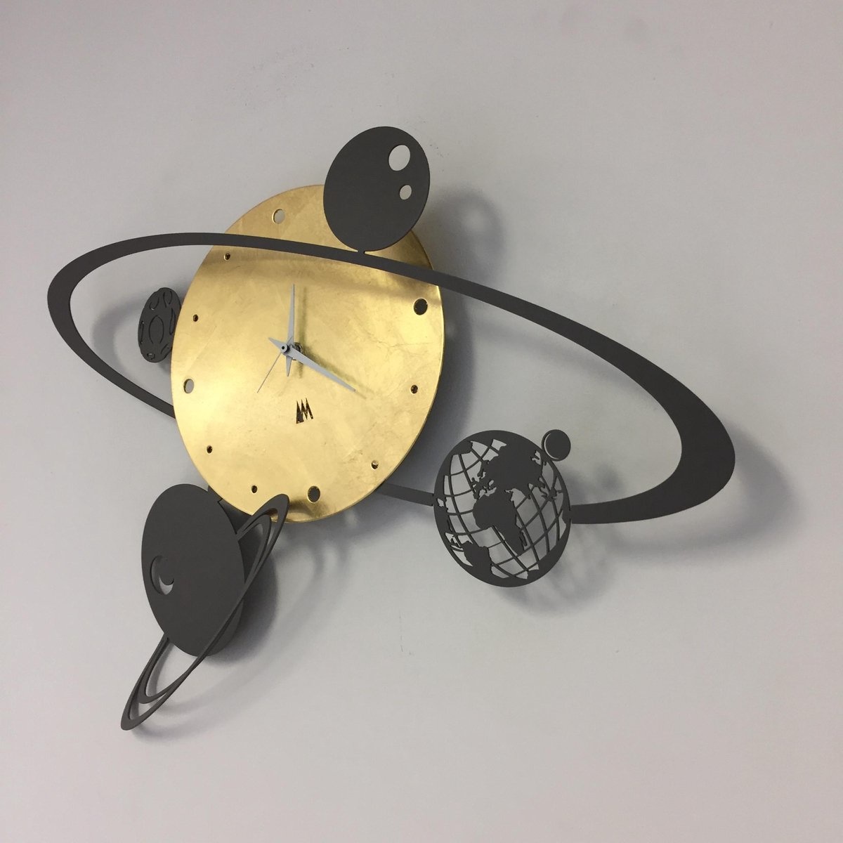 Arti & Mestieri Design - A&M collection - Silent timepiece - Handmade - Metal - 50 x 36cm - Wall clock Modern Italian Design Solar System