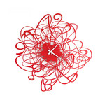 Arti & Mestieri Design - wall clock Italian design large sketch red arti e mestieri