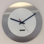 ChantalBrandO Design - Wall Clock Firenze White24 Blue & Red Pointers Modern Design