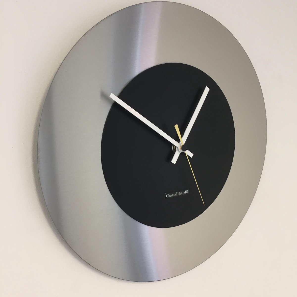 ChantalBrandO Design - Wall Clock Firenze Black & Golden Pointer Modern Design