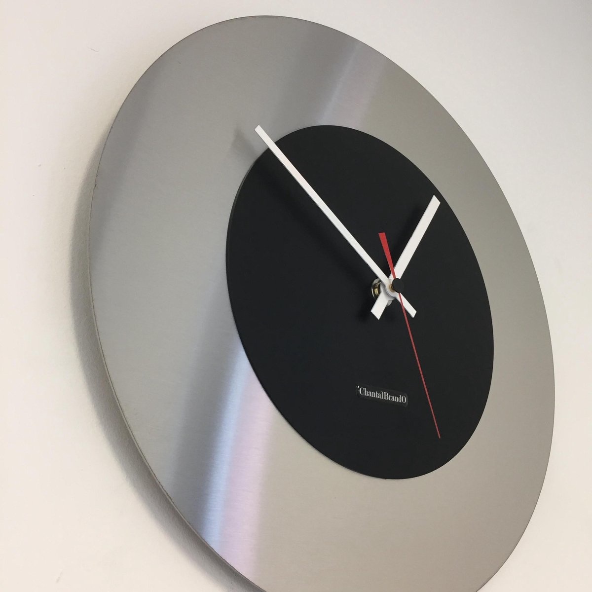 ChantalBrandO Design - Wall clock Firenze Black & Red Pointer Modern Design