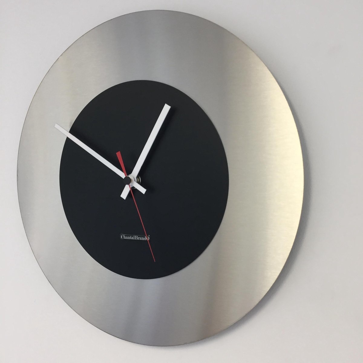 ChantalBrandO Design - Wall clock Firenze Black & Red Pointer Modern Design