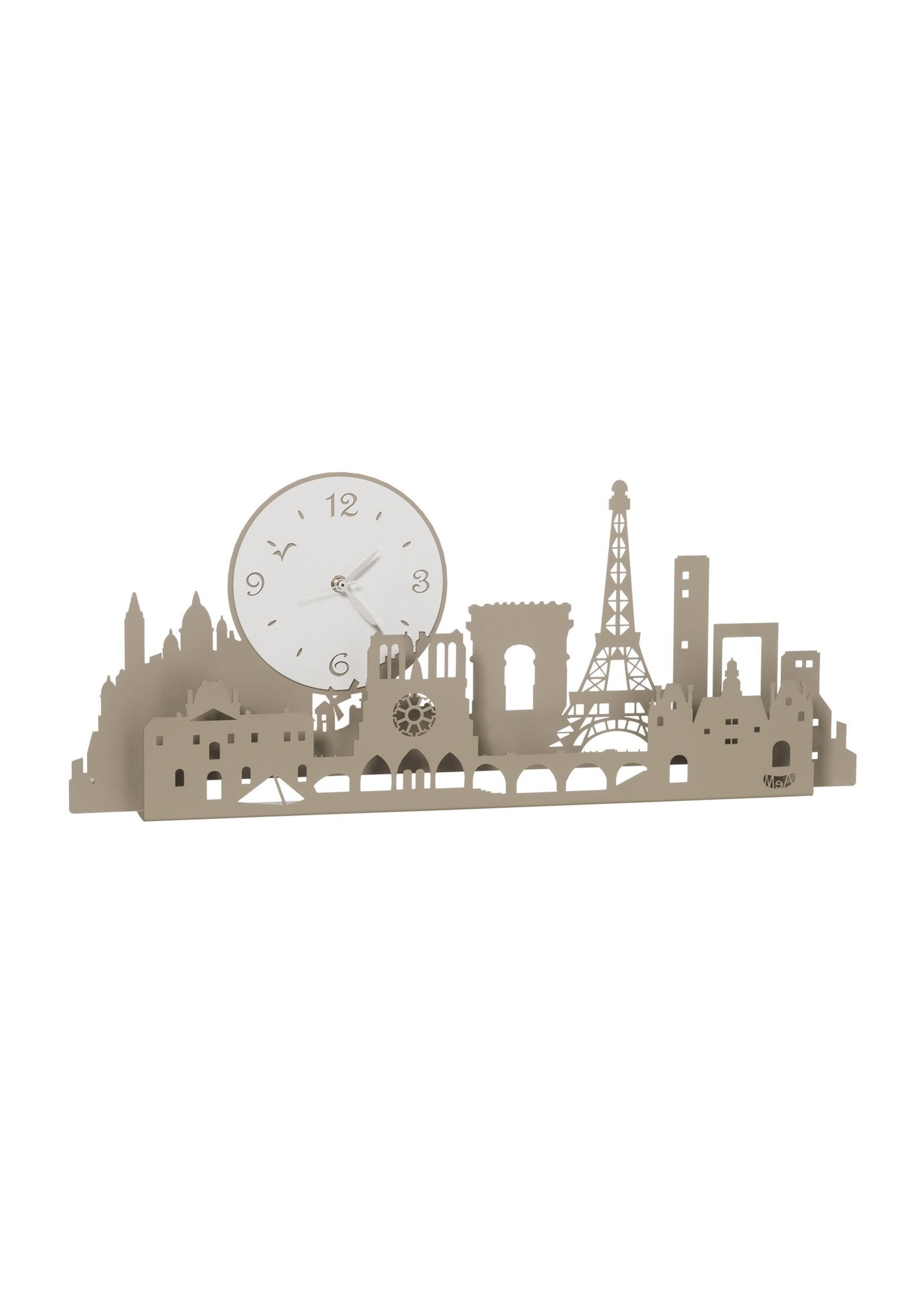 Arti & Mestieri BeoXL - Wanduhr Modernes italienisches Design mit Eiffel Pariser Stadttour
