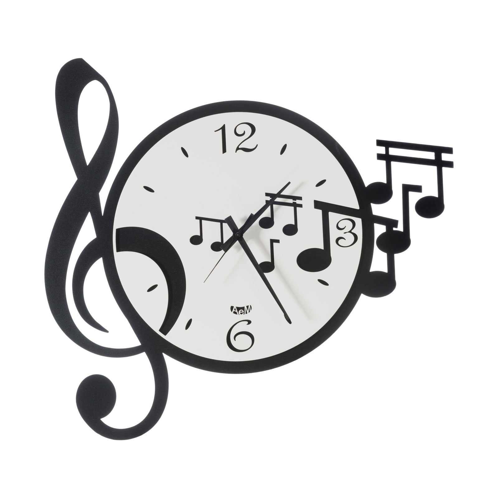 Arti & Mestieri Design - Wall clock Modern Italian design with music key and music notes