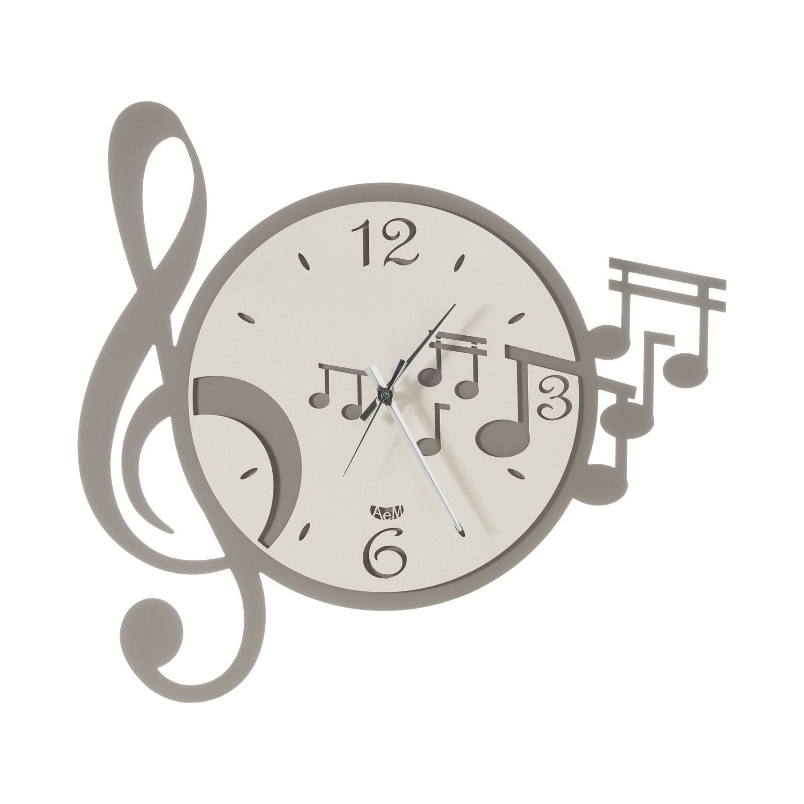 Arti & Mestieri Design - Wall clock Modern Italian design with music key and music notes