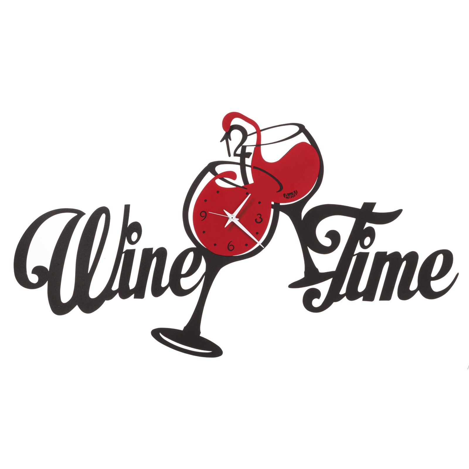 Arti & Mestieri Design - Wall clock Modern Italian wall design with wine time drinks