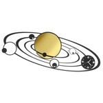 Arti & Mestieri Design - Wandklok modern Italiaans ruimtelijk thema muurontwerp planetarium