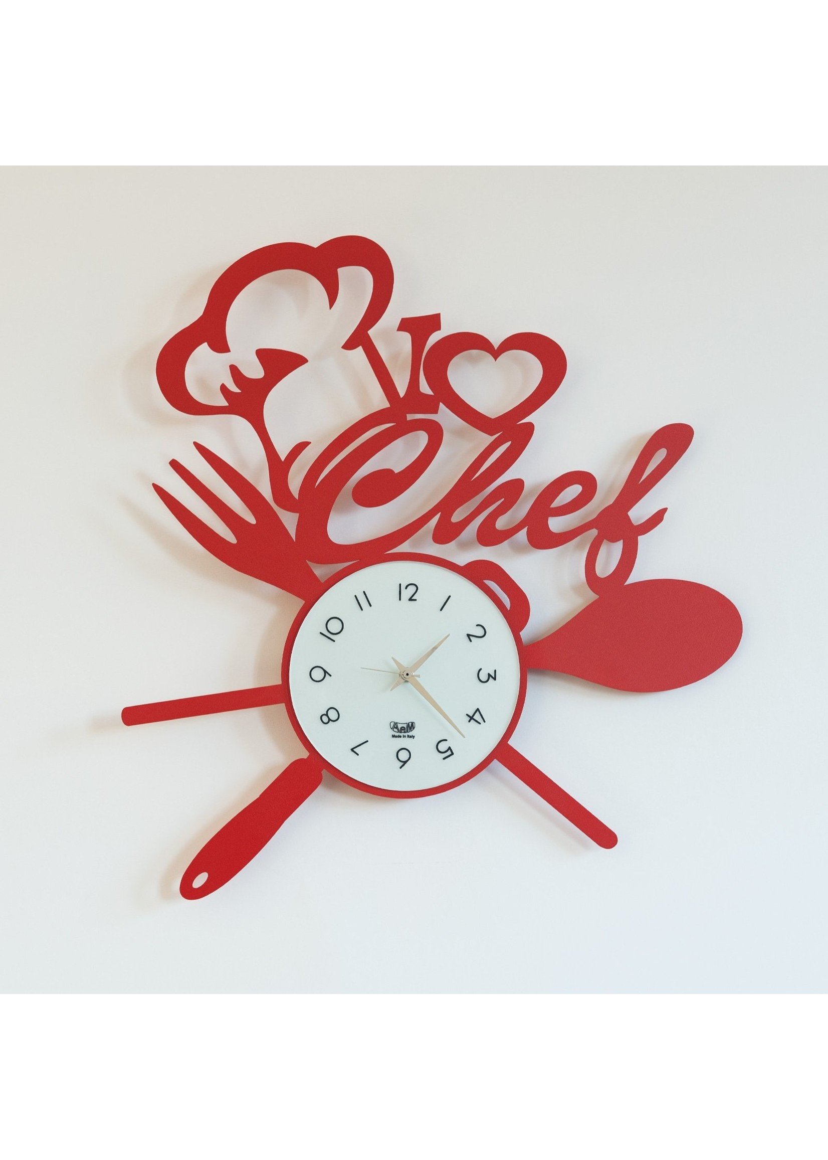 Arti & Mestieri BeoXL - Wandklok Modern Italiaans ontwerp "I love chef"