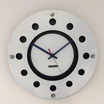 ChantalBrandO Design - Wall clock White Flens Mecanica Complete Black With White Small Indoor Circle Black Blue Red Wager Modern Dutch Design Handmade 40 cm