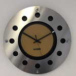 ChantalBrandO Design - Wall clock Mecanica Fully Black With Gold Color Small Inside Circle Black Pointer Modern Dutch Design Handmade 40 cm