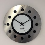 ChantalBrandO Design - Wall clock Mecanica Fully Black With White Color Small Inside Circle Black Pointer Modern Dutch Design Handmade 40 cm