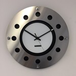 ChantalBrandO Design - Wall clock Mecanica Fully Black With White Color Small Inside Circle Black Gold Pointer Modern Dutch Design Handmade 40 cm