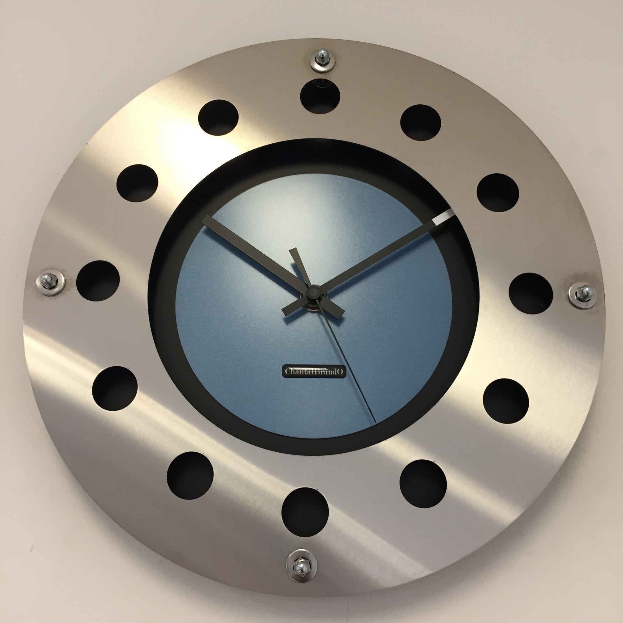ChantalBrandO Design - Wall clock Mecanica Small Indoor Circle Blue Black Modern Dutch Design Handmade 40 cm