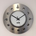 ChantalBrandO Design - Wall clock Mecanica Small Inside Circle White Black Red Modern Dutch Design Handmade 40 cm