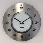 ChantalBrandO Design - Wall clock Mecanica Small Inside Circle White Black White Modern Dutch Design Handmade 40 cm