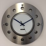 ChantalBrandO Design - Wall clock Mecanica Small Inside Circle White Darkblue Black Modern Dutch Design Handmade 40 cm