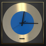Klokkendiscounter Design - Wall clock Topaz Black and Blue