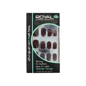 Royal 24 Glue-On Nail Tips - Wine Time (Avec de la colle à ongles) 24 Glue-On Nail Tips - Wine Time (Avec de la colle à ongles)