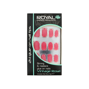 Royal 24 Glue-On Nail Tips - Vintage Rose (Avec de la colle à ongles) 24 Glue-On Nail Tips - Vintage Rose (Avec de la colle à ongles)