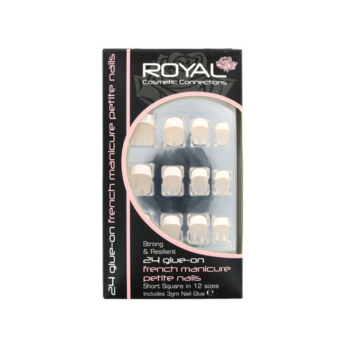 Royal 24 French Manicure Glue-On Petite Nails (Avec de la colle à ongles)