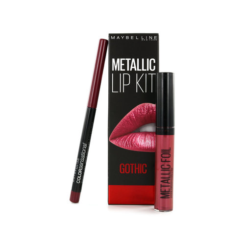 Maybelline Metallic Lipkit Gothic - Lip Foil 105 Scorpion & Lipliner 110 Riche Wine