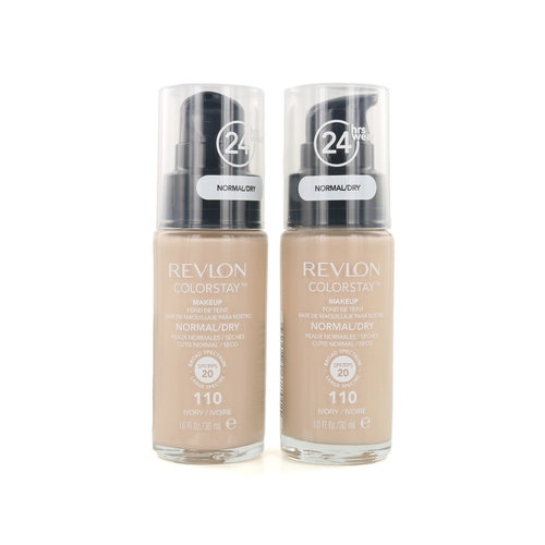 Revlon Colorstay Fond de teint - 110 Ivory Normal/Dry Skin (2 pièces)