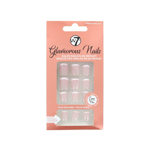 W7 Glamorous Nails - French Nails 01 (Avec de la colle à ongles)