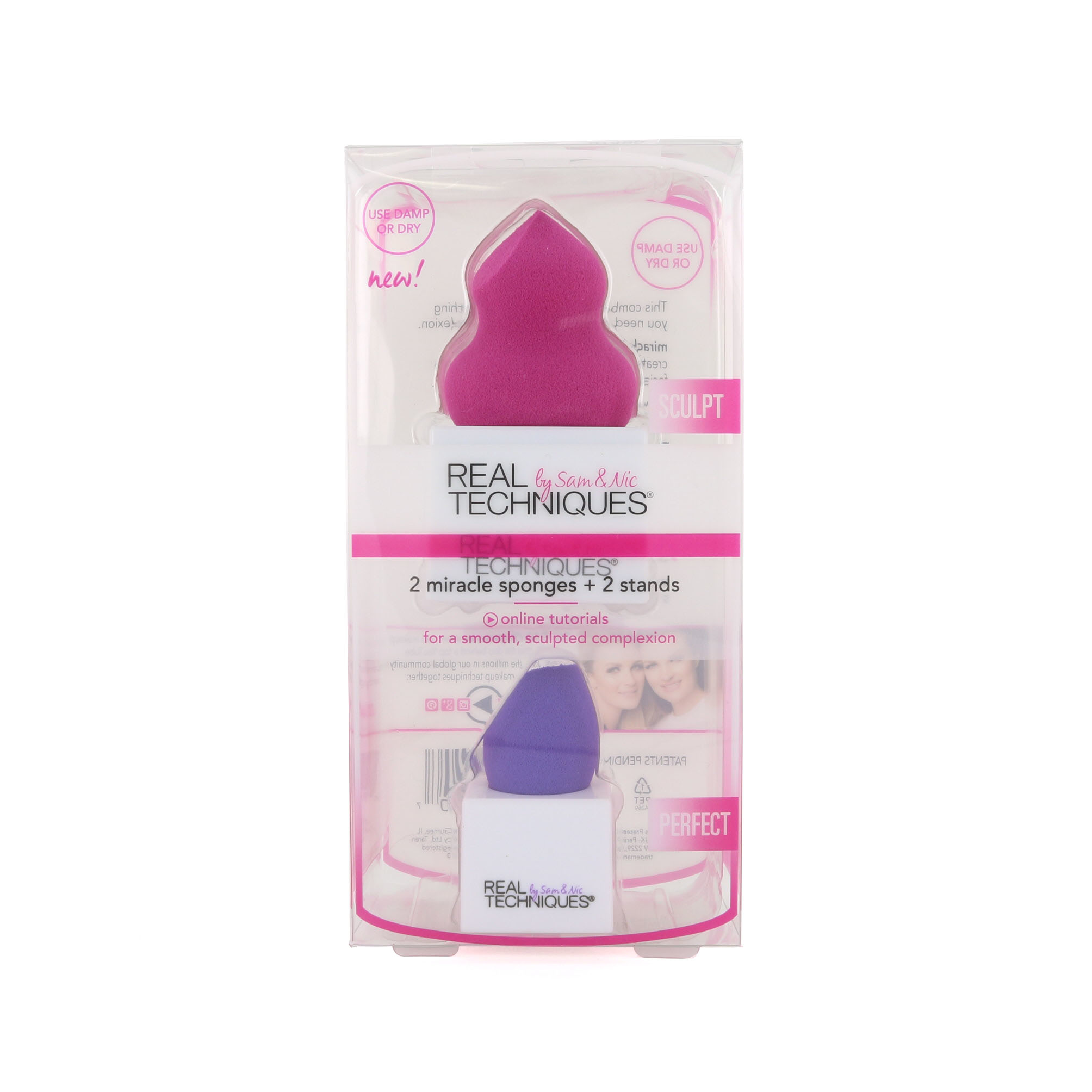 Real Techniques 2 Miracle Sponges + 2 Stands