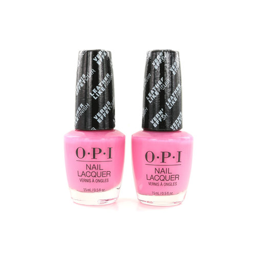 O.P.I Leather Like Finish Vernis à ongles - Electryfyin'Pink (2 pièces)