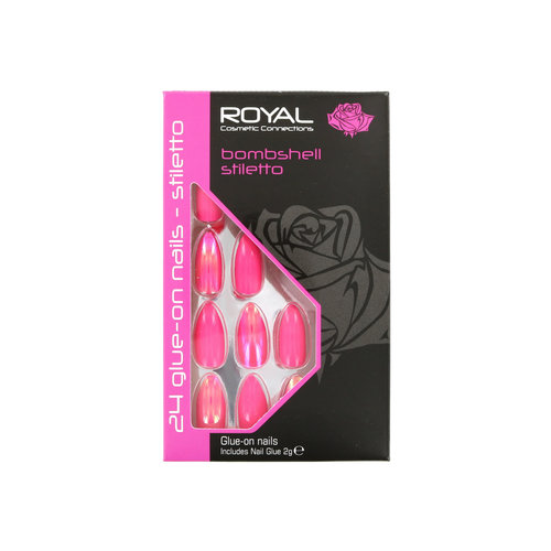 Royal 24 Glue-On Nail Tips - Bombshell (Avec de la colle à ongles)