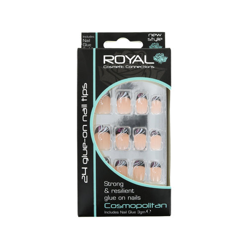 Royal 24 Glue-On Nail Tips - Cosmopolitan (Avec de la colle à ongles)