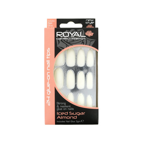 Royal 24 Glue-On Nail Tips - Iced Sugar Almond (Avec de la colle à ongles)