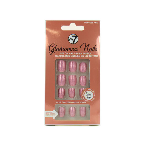 W7 Glamorous Nails - Princess Pink (Avec de la colle à ongles)