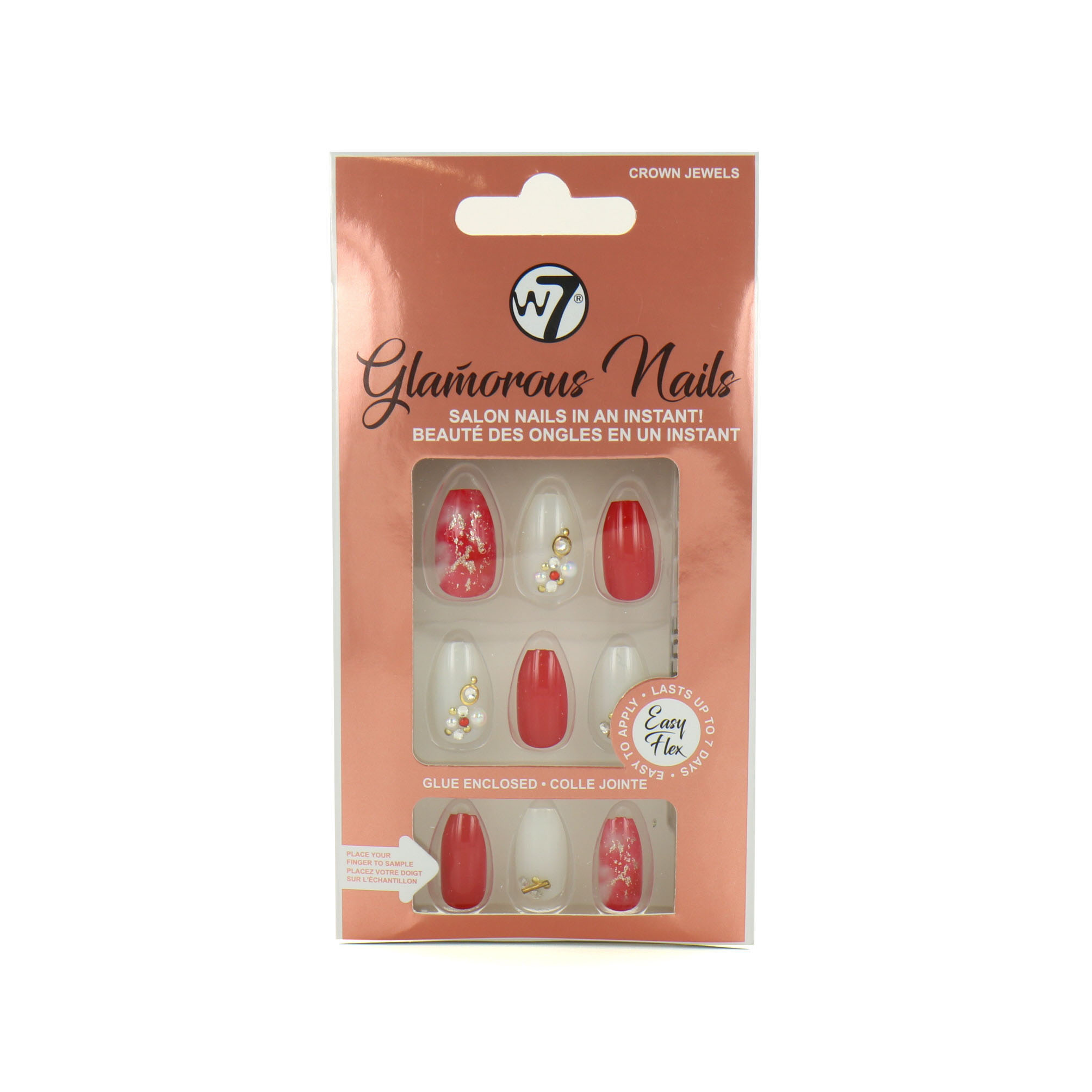 W7 Glamorous Nails - Crown Jewels (Avec de la colle à ongles)