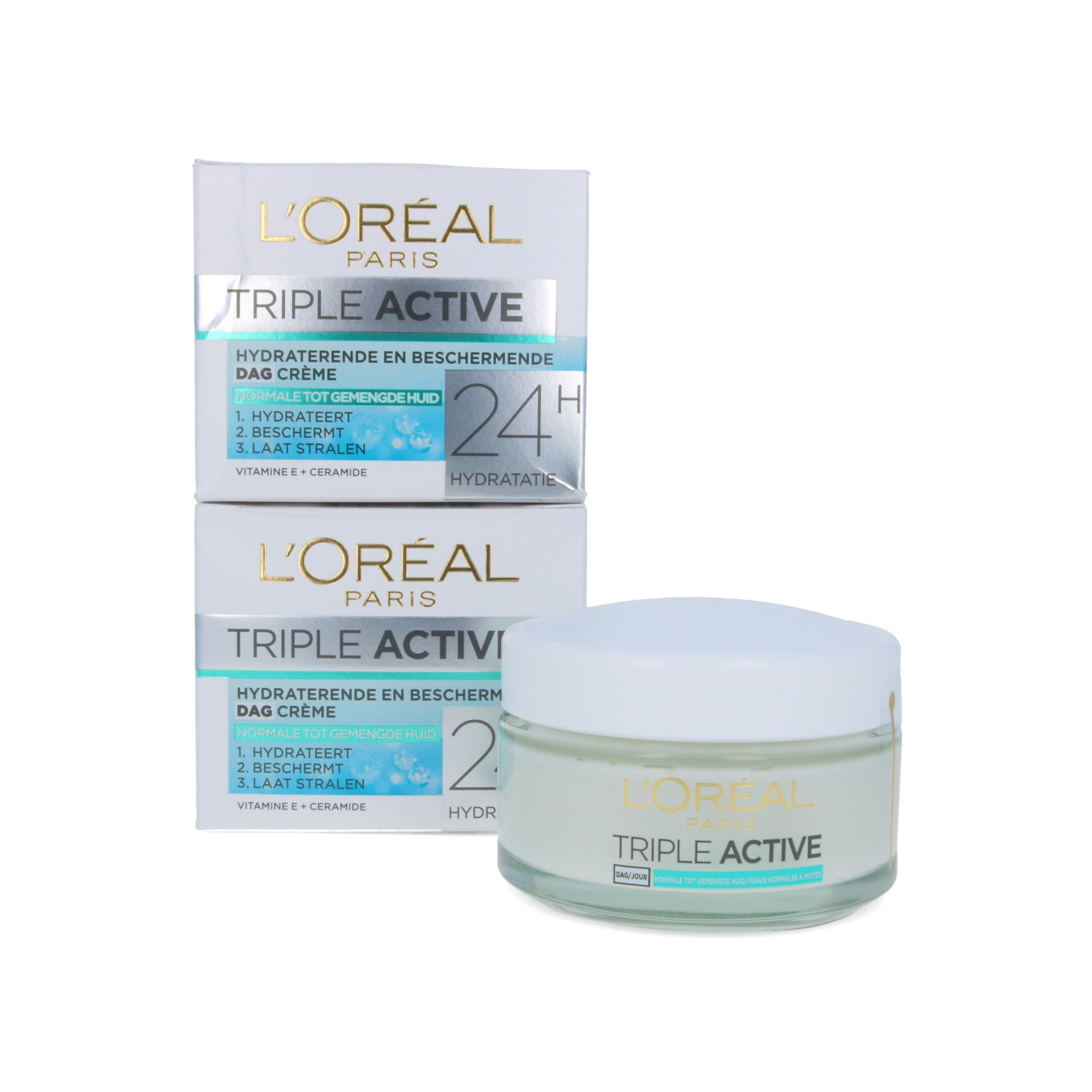 L'Oréal Triple Active 24H Crème de jour - 50 ml (2 pièces)