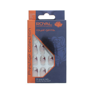24 Glue-on Nails - Royal Gems