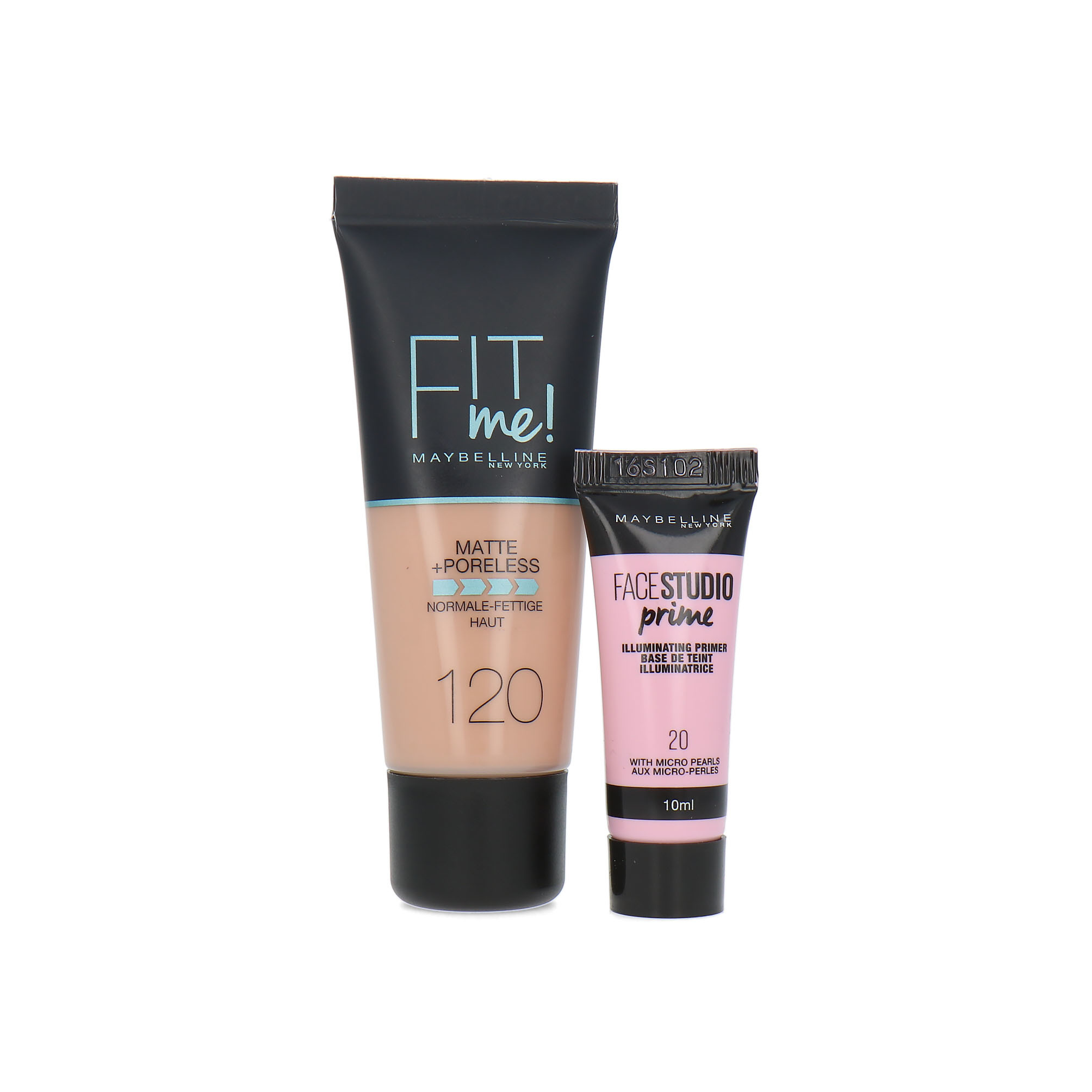 Maybelline Fit Me Matte + Poreless Foundation + Facestudio Prime - 120 Classic Ivory (Pour les peaux