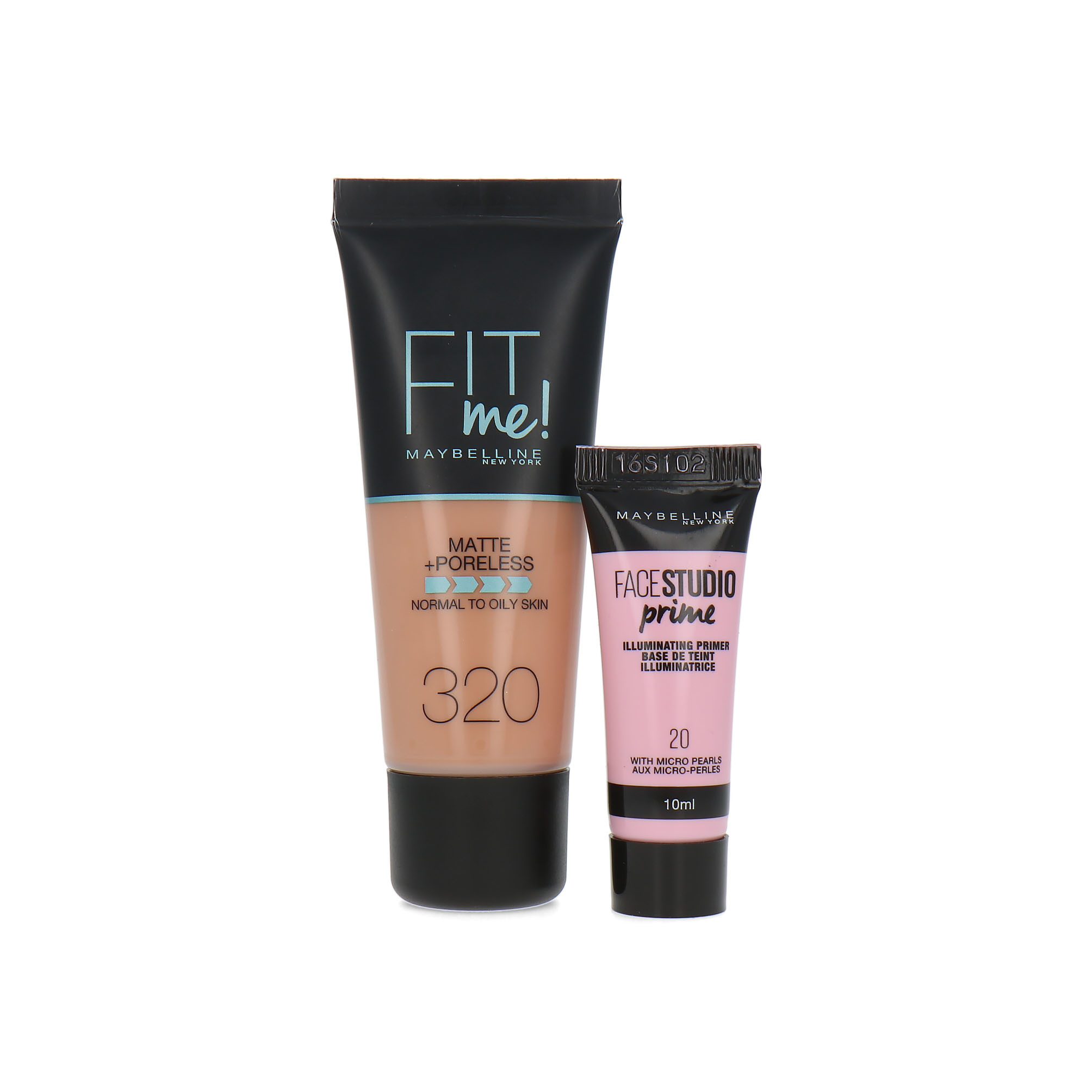 Maybelline Fit Me Matte + Poreless Foundation + Facestudio Prime - 320 Natural Tan (Pour les peaux n