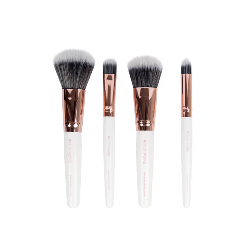 Brushworks Travel Makeup Brush Set - White